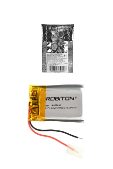 Аккумуляторная батарея Li-Pol 6x20x30мм, 3.7В, 300мАч, 2pin